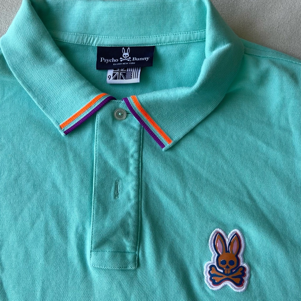 Psycho Bunny Aqua Polo Shirt size 9
